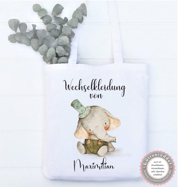 Emaillebecher Keramikbecher Elefant vielen Variationen möglich personalisiert mit Name Kindergarten Geburt Taufe Kindergartenkind Einschulung Geburtstag von Lüttentüddel®